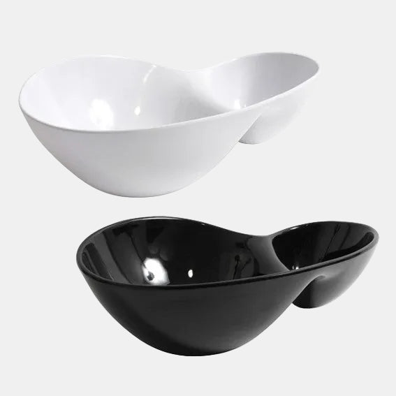 Doble bowl melamina Negro. 28,5 x 19,7 x 8,9 cm - 6 Uds. - Klimer