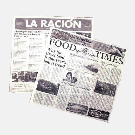 Papel de periódico parafinado estándar 29 x 30 cm. Varios modelos - 500 Uds. - Klimer