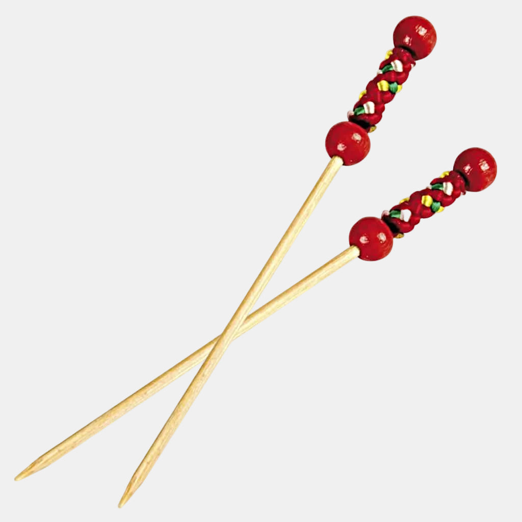 Brochetas perla roja 12 cm - 200 Uds. - Klimer