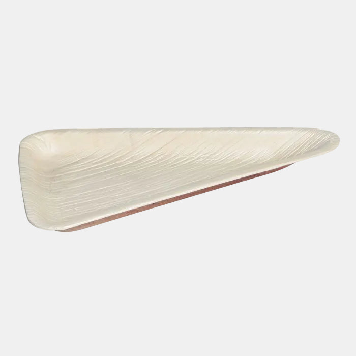 Plato de hoja de palma triangular. 25 x 14 cm - 100 Uds. - Klimer