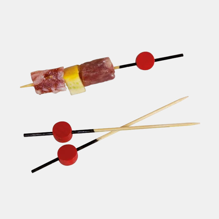 Picks de bambú con cabeza roja - 2000 Uds. - Klimer