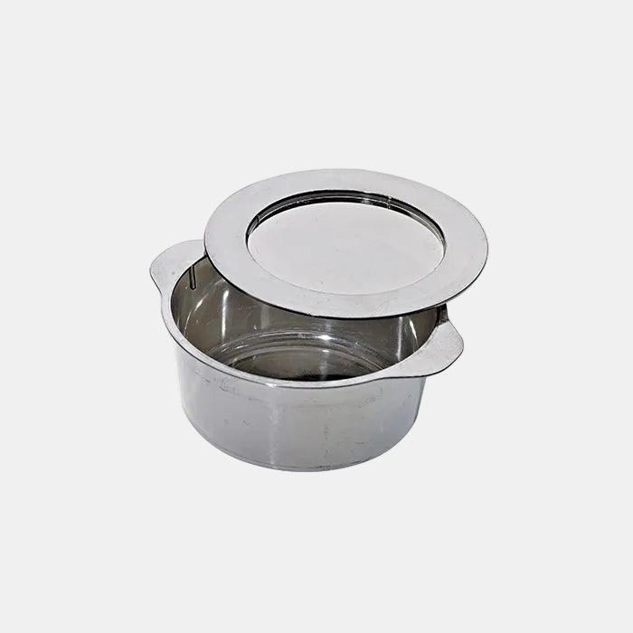Mini olla plateada con tapa. ø6.9 x 3.4 cm - 144 Uds. - Klimer