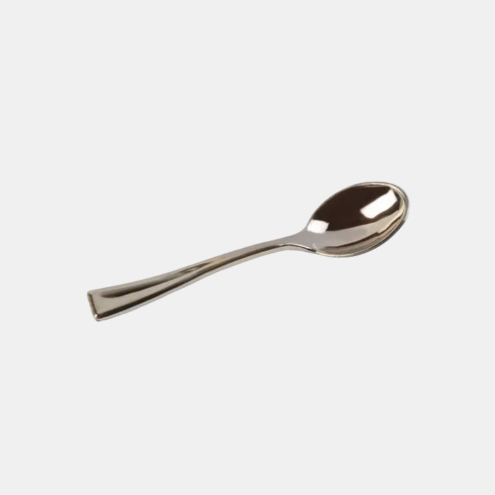 Cuchara para café desechable plateada. 12,9 cm Reflect - 1000 Uds. - Klimer
