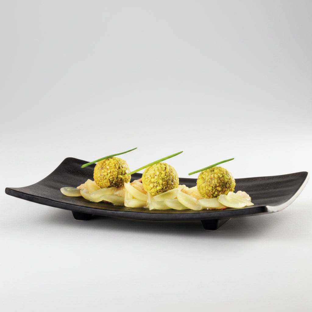 Bandeja Melamina para sushi zen negra. 22 x 12 x 3 cm - 1 Ud. - Klimer