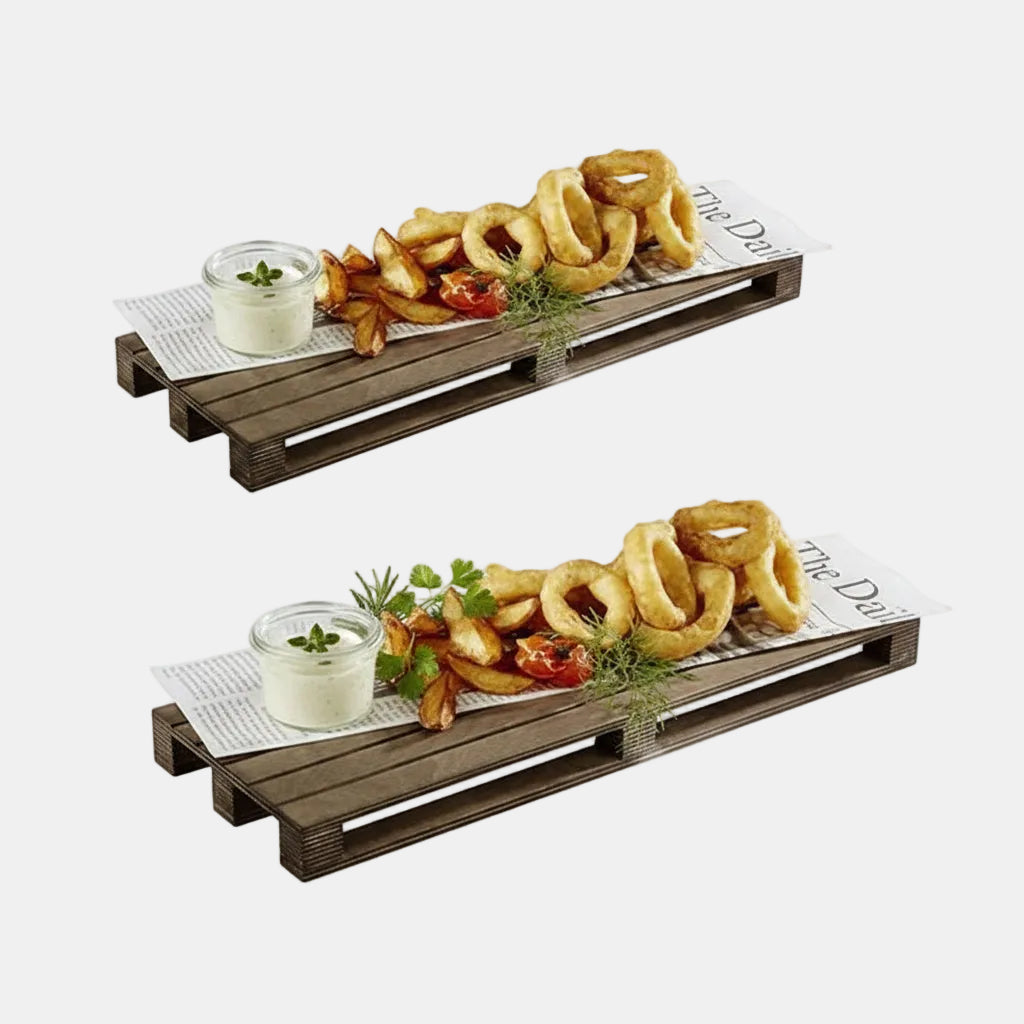 Mini palet para servir comida. 40 x 15 cm - 1 ud. - Klimer