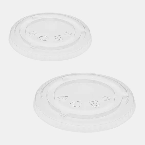 Tapa plana sin cruz reciclable para vaso de Plástico RPET transparente - 1000 uds. - Klimer