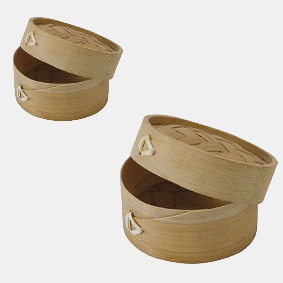 Vaporera, recipiente de bambú para cocinar al vapor. ø7 x 5 cm 88ml - 200 Uds. - Klimer