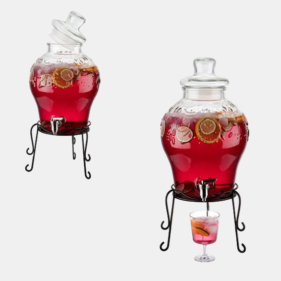 Dispensador de bebidas de cristal. ø25 x 58 cm. 10,5 L - 1 Ud. - Klimer