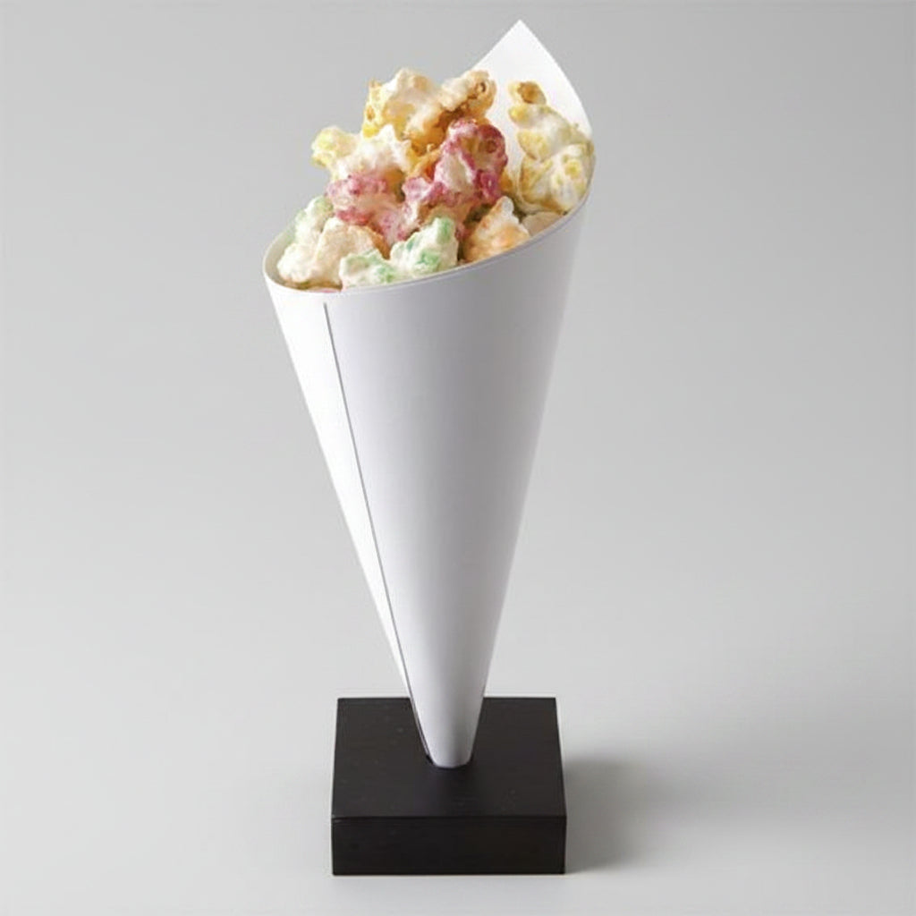 Conos de cartón blanco. Diámetro 6,5 cm x Alto 13 cm - 100 Uds - Klimer