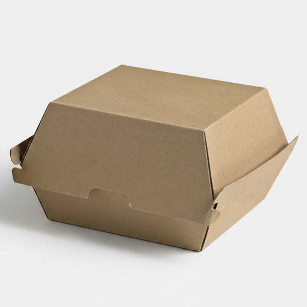 Caja hamburguesa kraft. 15 x 13.5 x 8 cm - 500 uds - Klimer