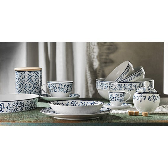 Plato postre de porcelana Antico Blu. ø19,5 cm - 6 Uds. - Klimer