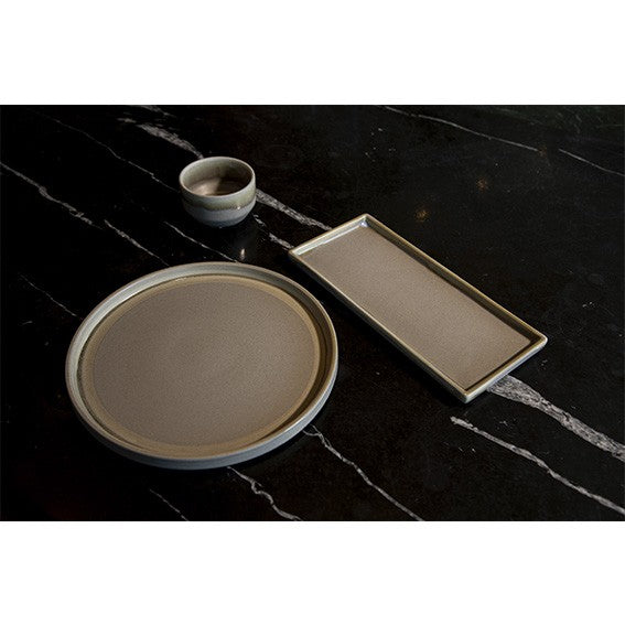 Plato rectangular de porcelana Structo. 22 x 10 cm - 4 Uds. - Klimer