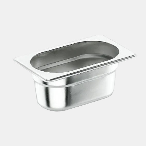 Cubeta acero inox tamaño GN 1/4. 26,5 x 16,2 cm. Varias alturas - 1 Ud. - Klimer