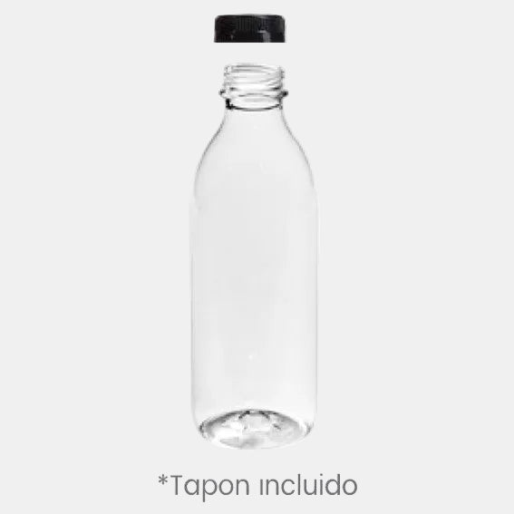 Botella redonda PET con tapón pre-enroscado incluido. 1000 ml - 71 Uds. - Klimer