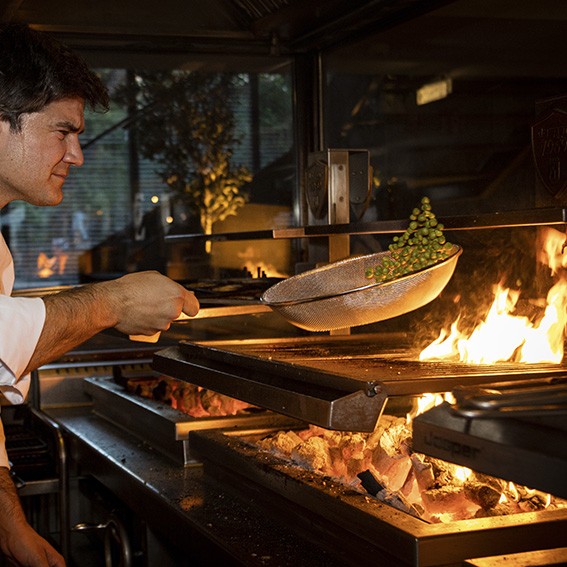 Sartén de malla metálica Josper agujero fino. ø30 cm - 1 Ud. - Klimer
