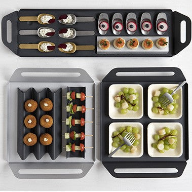Bandeja de aluminio room service negra. 38,5 x 52 cm - 1 Ud. - Klimer