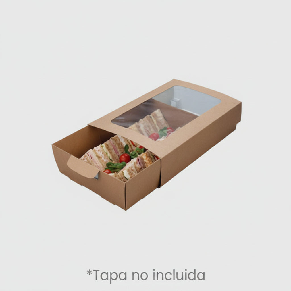 Bandeja kraft para catering. 36,7 x 25,7 x 7,8 cm - 25 Uds. - Klimer