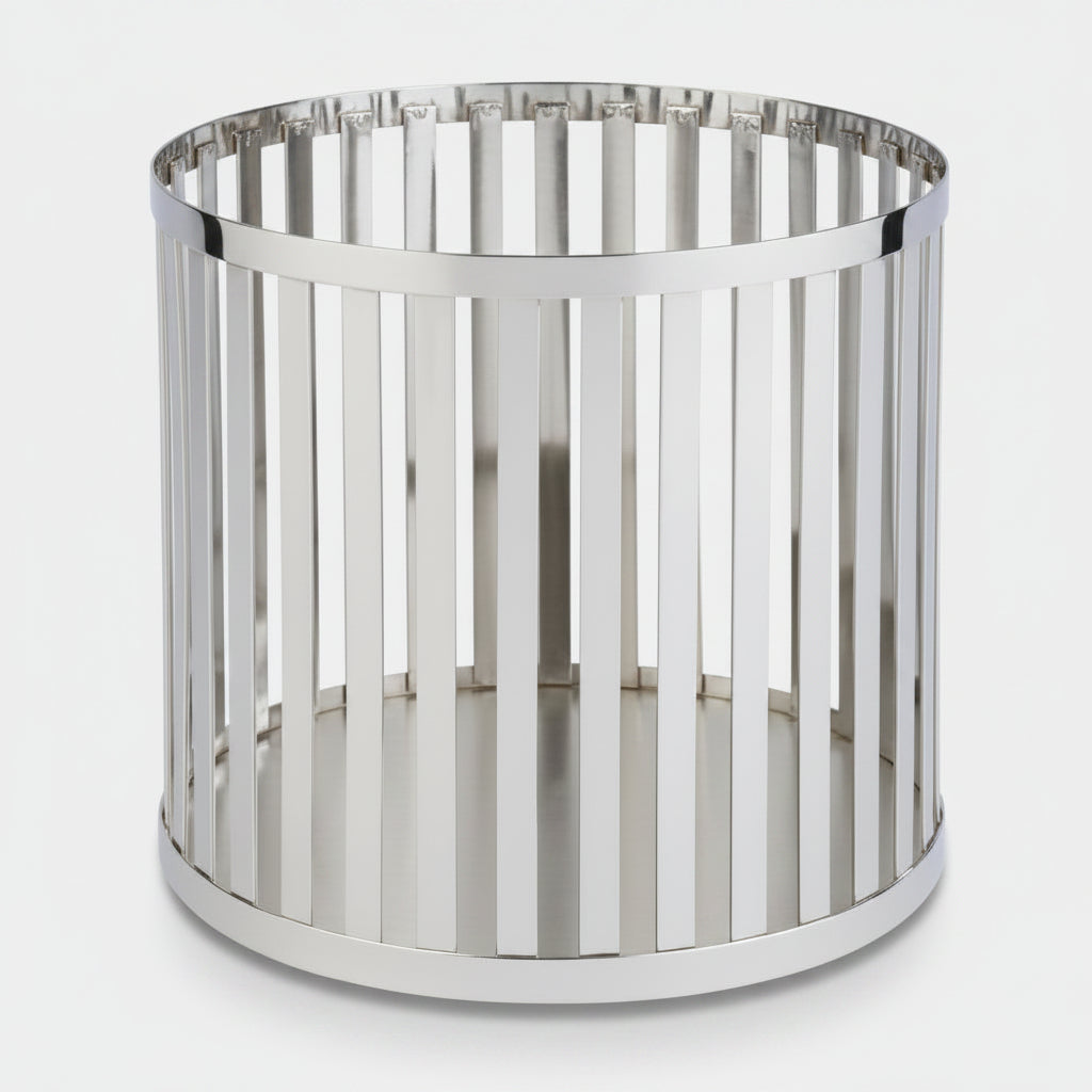 Cesto de metal cromado para buffet. 21 cm - 1 Ud. - Klimer
