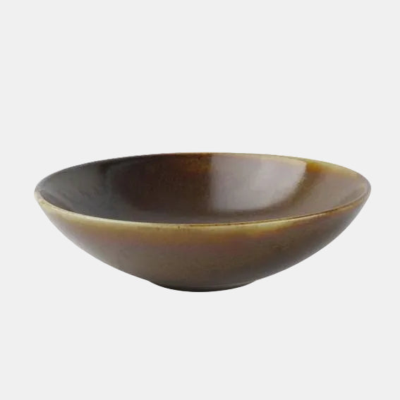 Plato hondo de porcelana Escura marrón. ø20,5 x 6 cm - 6 Uds. - Klimer
