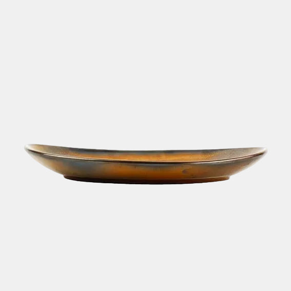 Plato llano oval de porcelana Escura marrón. 33 x 22 cm - 6 Uds. - Klimer