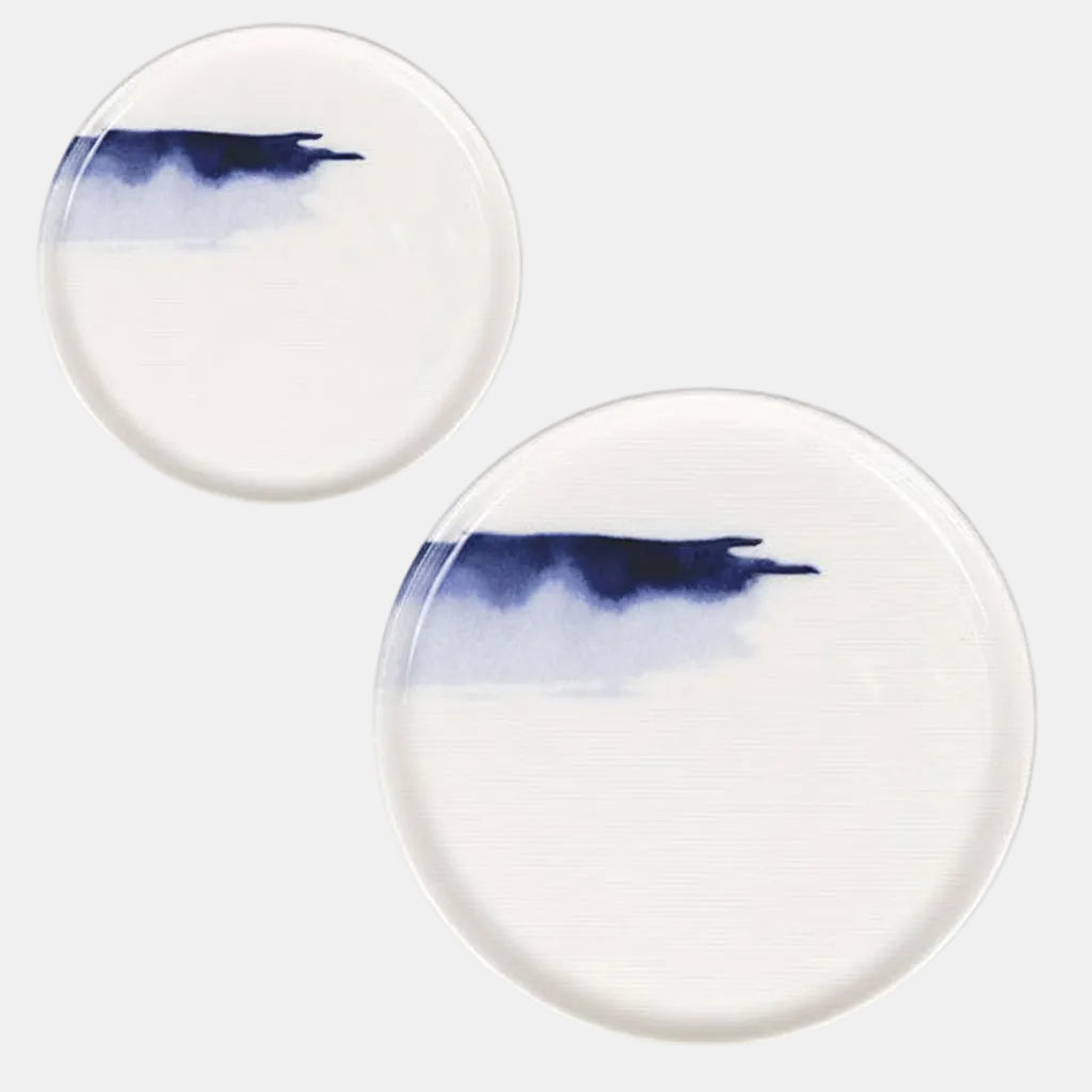 Plato llano con borde de porcelana Hygge Marmara. Varias medidas y unidades - Klimer