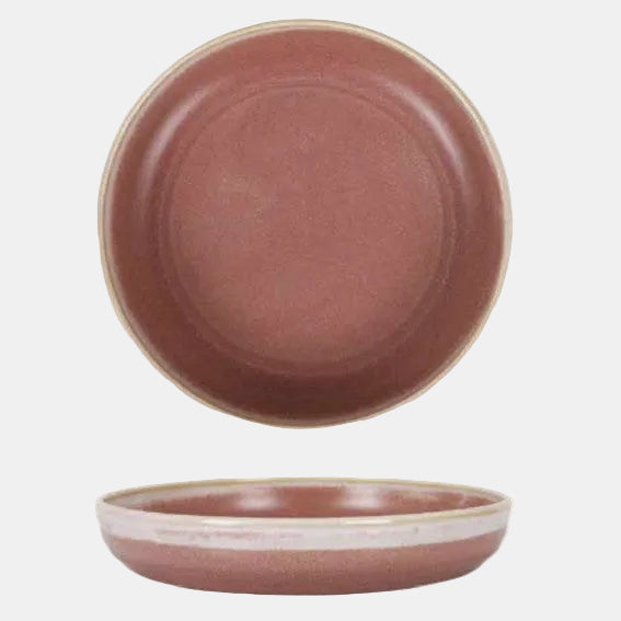 Ensaladera de porcelana Aljarafe rosa. ø22 cm - 6 Uds. - Klimer