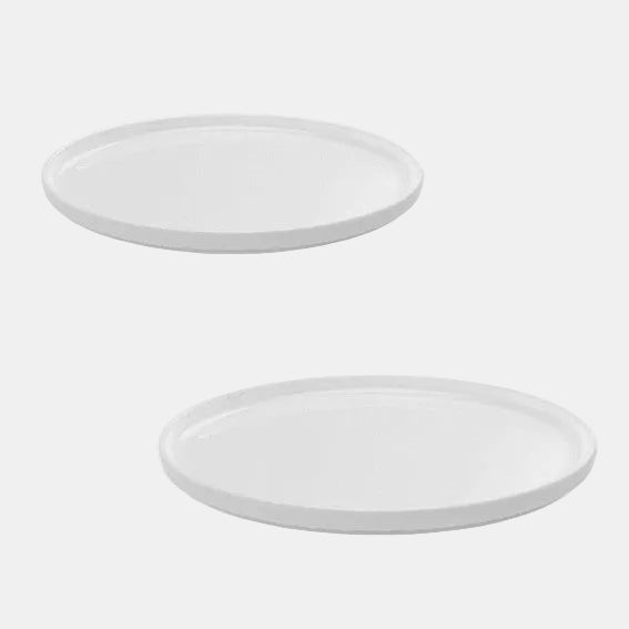 Plato llano de porcelana blanca Hygge. Varias medidas - 6 Uds. - Klimer