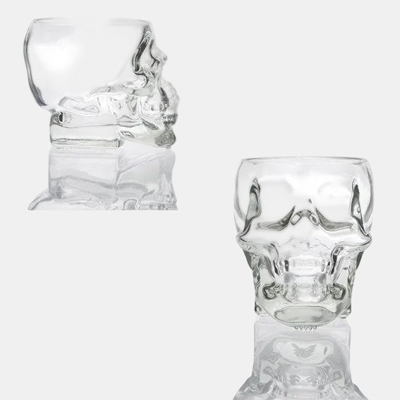 Vaso de cristal calavera. 12 x 9 x 9 cm 300 ml - 6 Uds. - Klimer