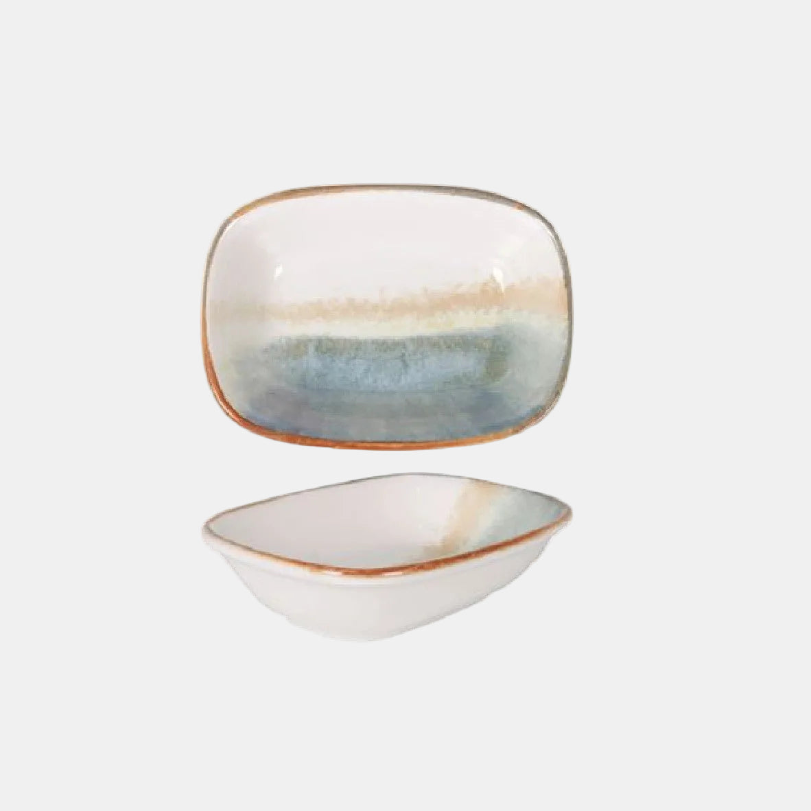 Bowl porcelana rectangular Caravansar. 12 x 8,5 x 3 cm - 12 Uds.