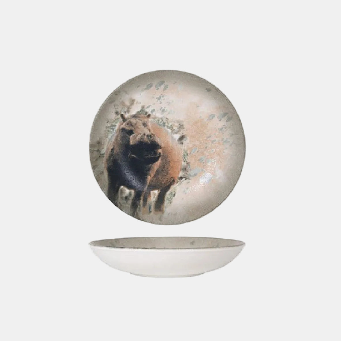 Prato fundo porcelana "Savanna" Hipopótamo. ø23 cm - 6 unidades