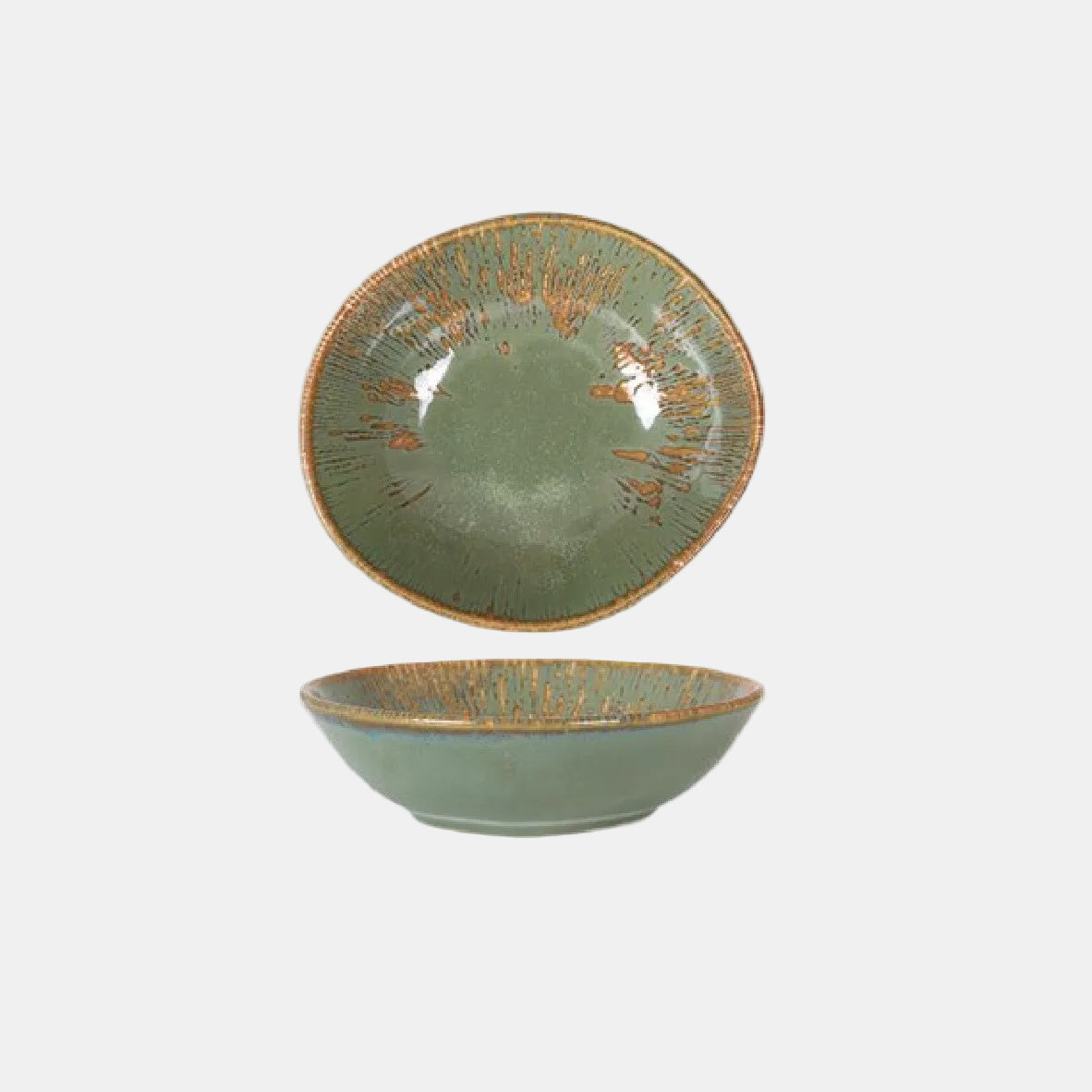 Taça em porcelana verde Tango Barroco II. 18 x 16 x 5,5 cm - 12 unidades.