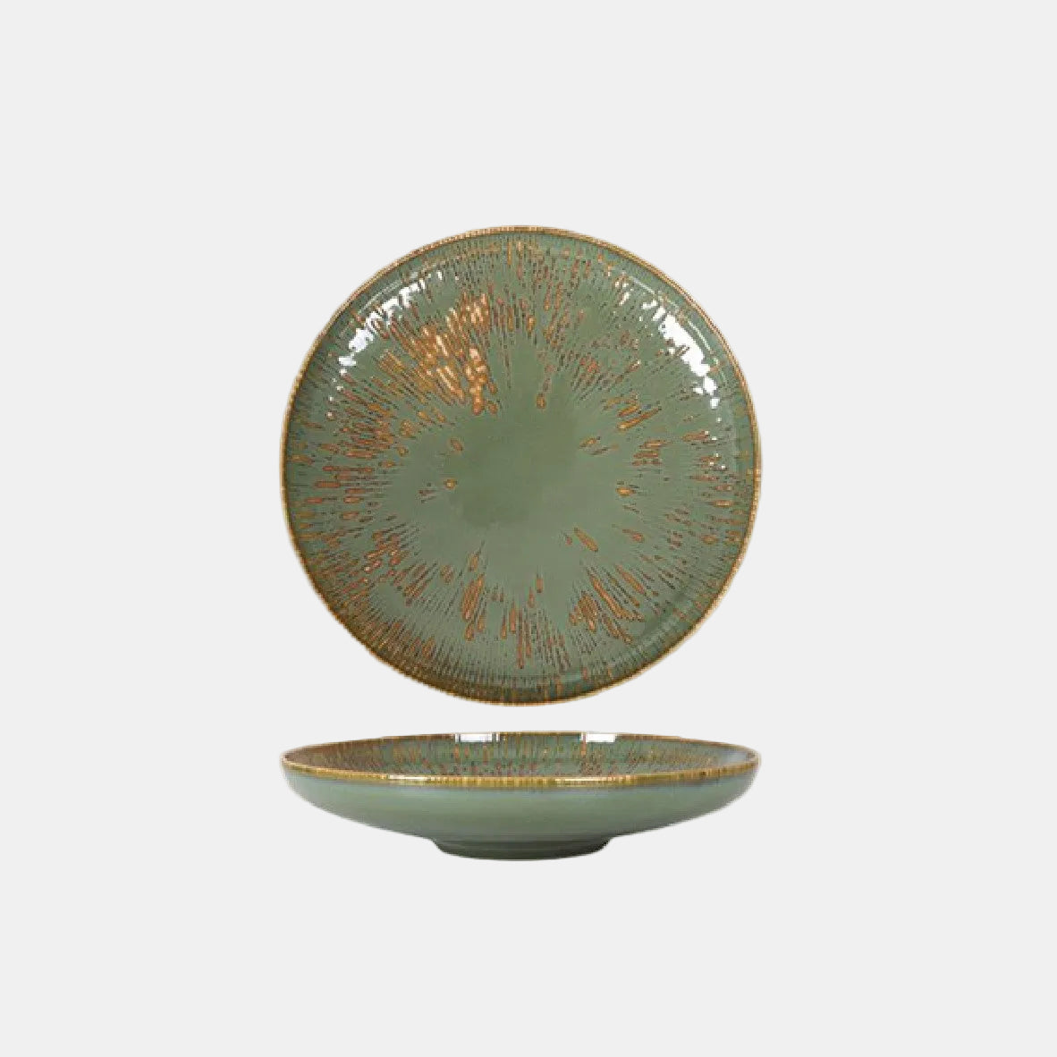 Prato de massa porcelana verde Hygge Barroco II. ø28 cm - 6 Unid.