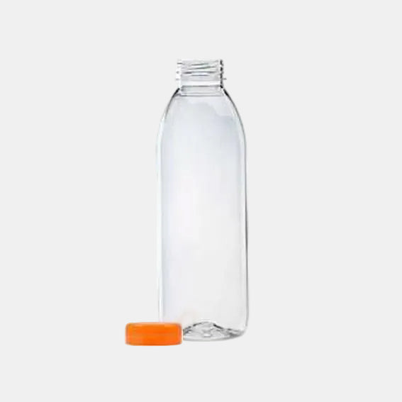 Botella redonda Plástico PET tapón naranja. ø3,8 cm 500 ml - 110 Uds.
