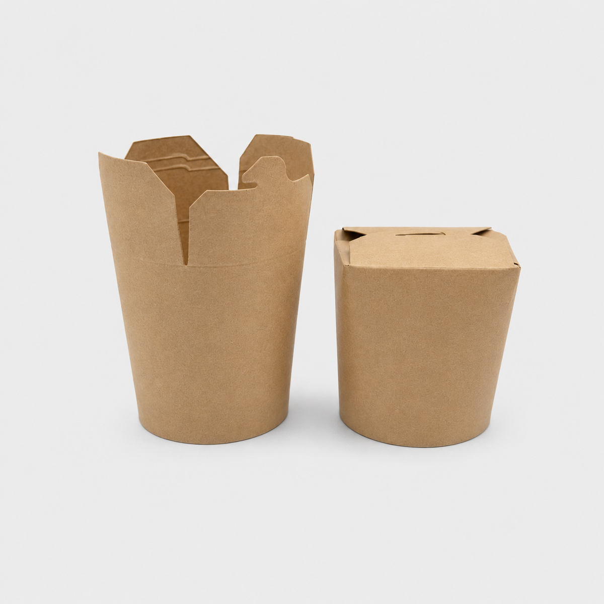 Caja plegable Noodle Kraft. 9 x 10 x 12 cm. 1000 ml - 500 Uds. - Klimer