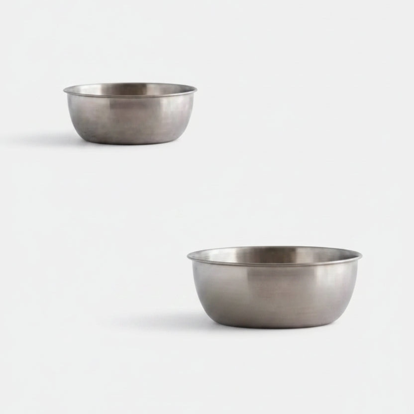 Taça reta prata velha inox vintage. Várias medidas - 12 unid.