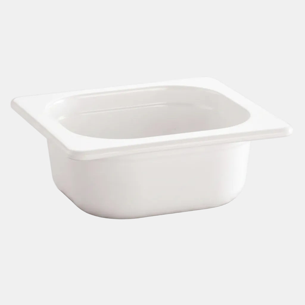 Bandeja melamina blanca 1/6 GN 0.8 L. 17,6 x 16,2 x 6,5 cm - 1 Ud.