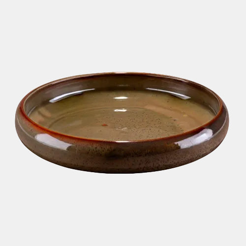 Plato Hondo Hazel Marron - Rojo. Varias medidas.