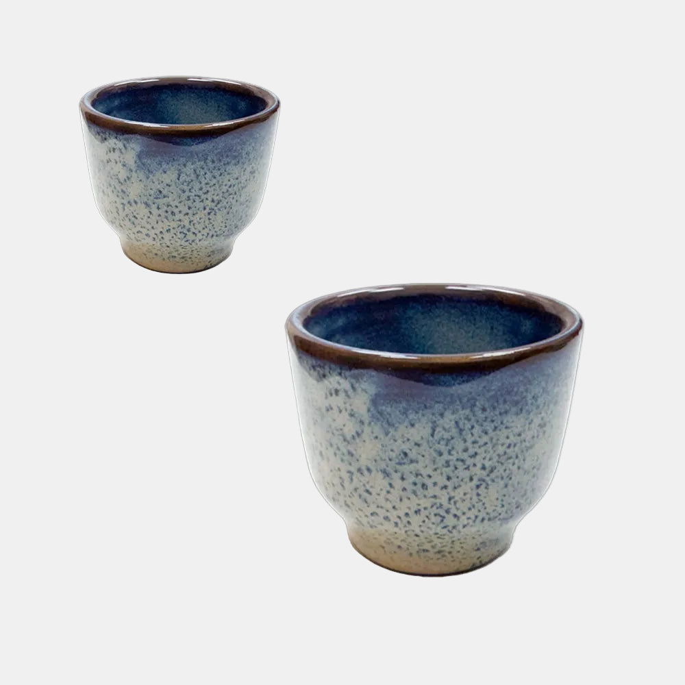 Taza sin asa Charma azul Beige. 8 cl - 6 Uds.