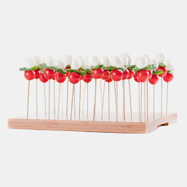 Soporte bambu para 120 brochetas 35 x 25 cm. 1 Ud.