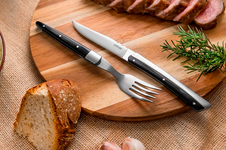 Cuchillo chuletero K2 negro. 22.5 cm - 6 uds.