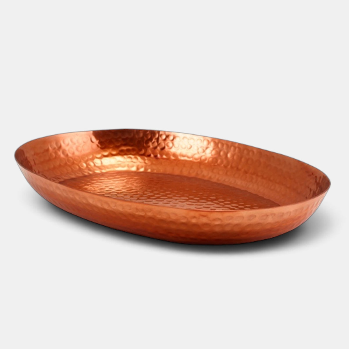 Fuente ovalada martillada acabado cobre para buffet. 43.5 x 32.5 x 5 cm - 1 ud.