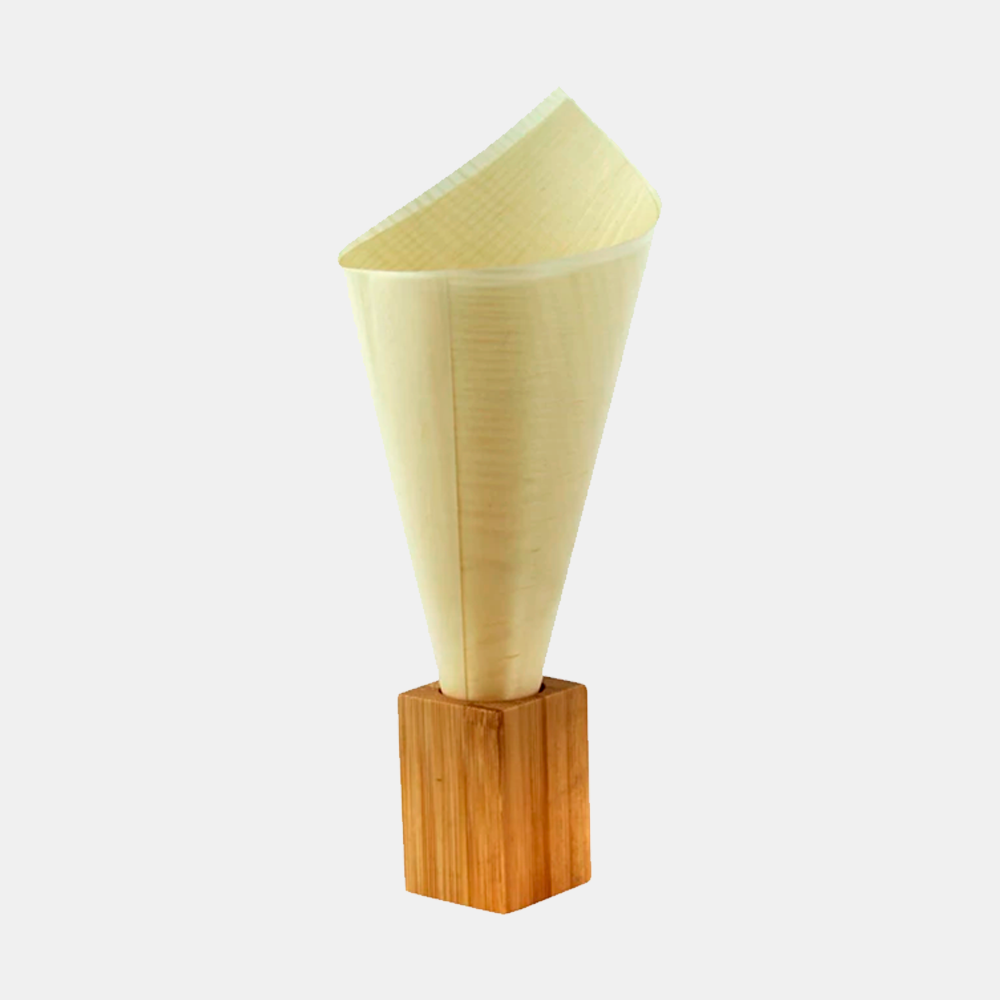Soporte bambu para brocheta o cono. 3 x 3 x 5.5 cm - 1 Ud