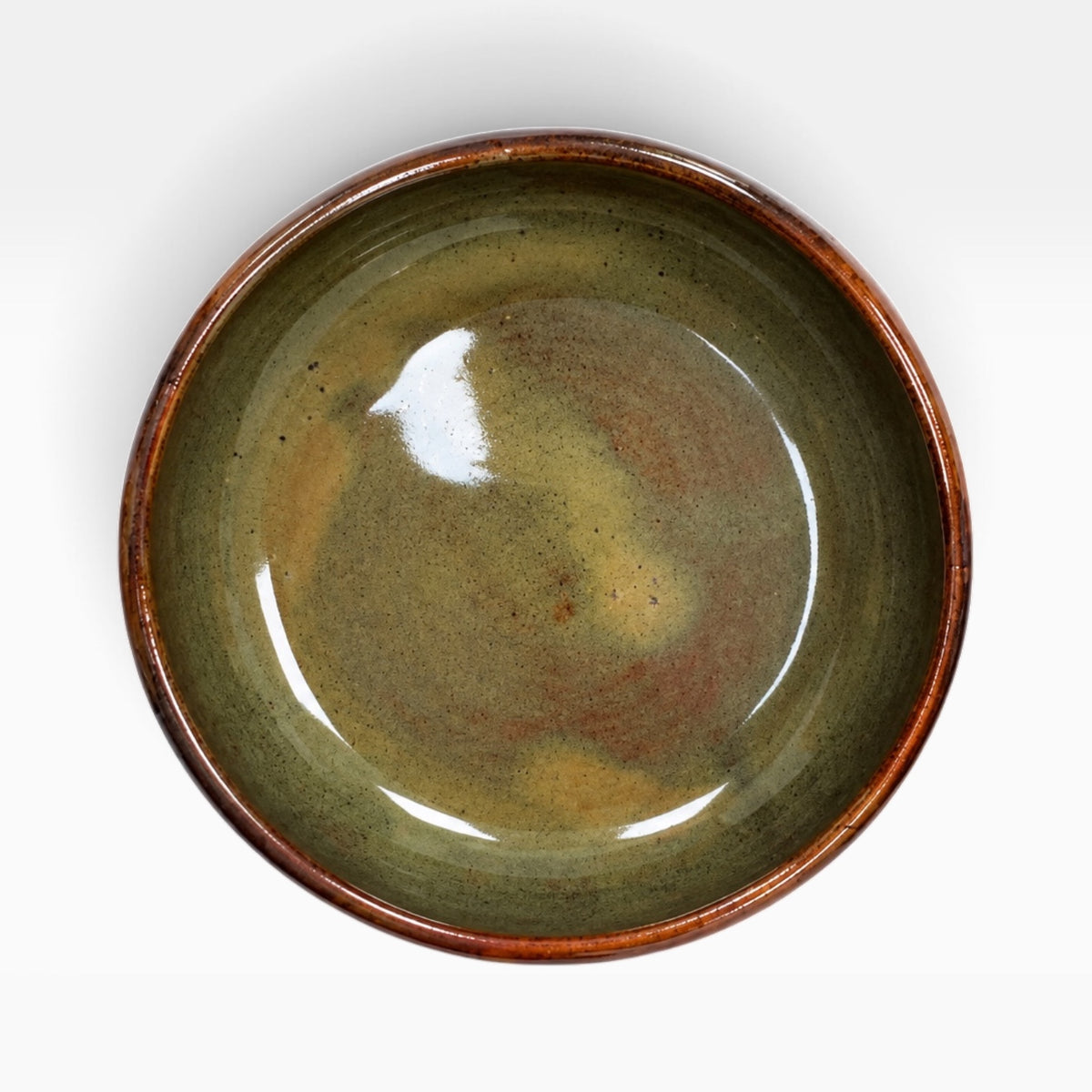 Bol Hazel marrón-rojo de porcelana. Ø17 x 4,5 cm - 6 uds.