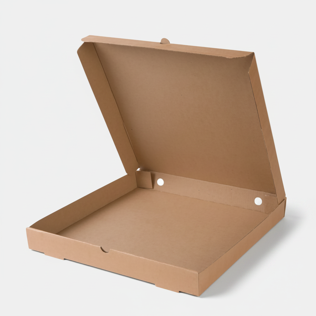Caja para pizza cartón kraft. 30 x 30 x 3.5 cm - 100 Uds.