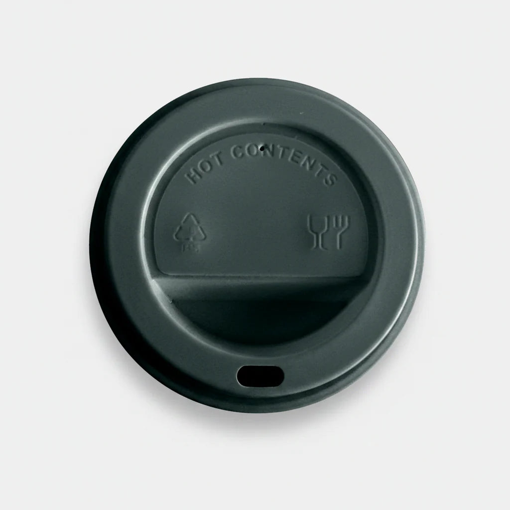 Tapa negra PS para vaso cartón. ø8 cm - 1000 Uds