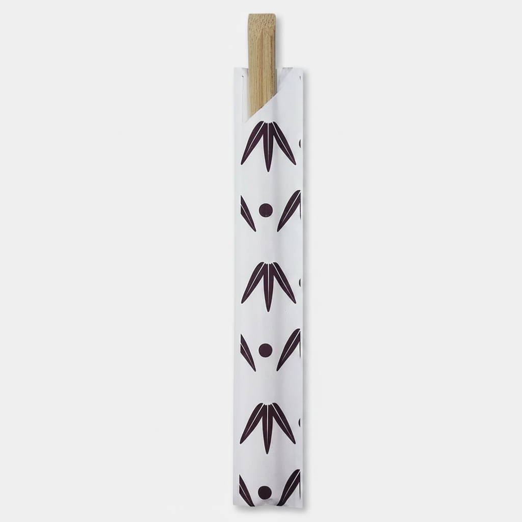 Palillos chinos de bambú envueltos en funda de papel. 21 cm - 2000 Uds - Klimer