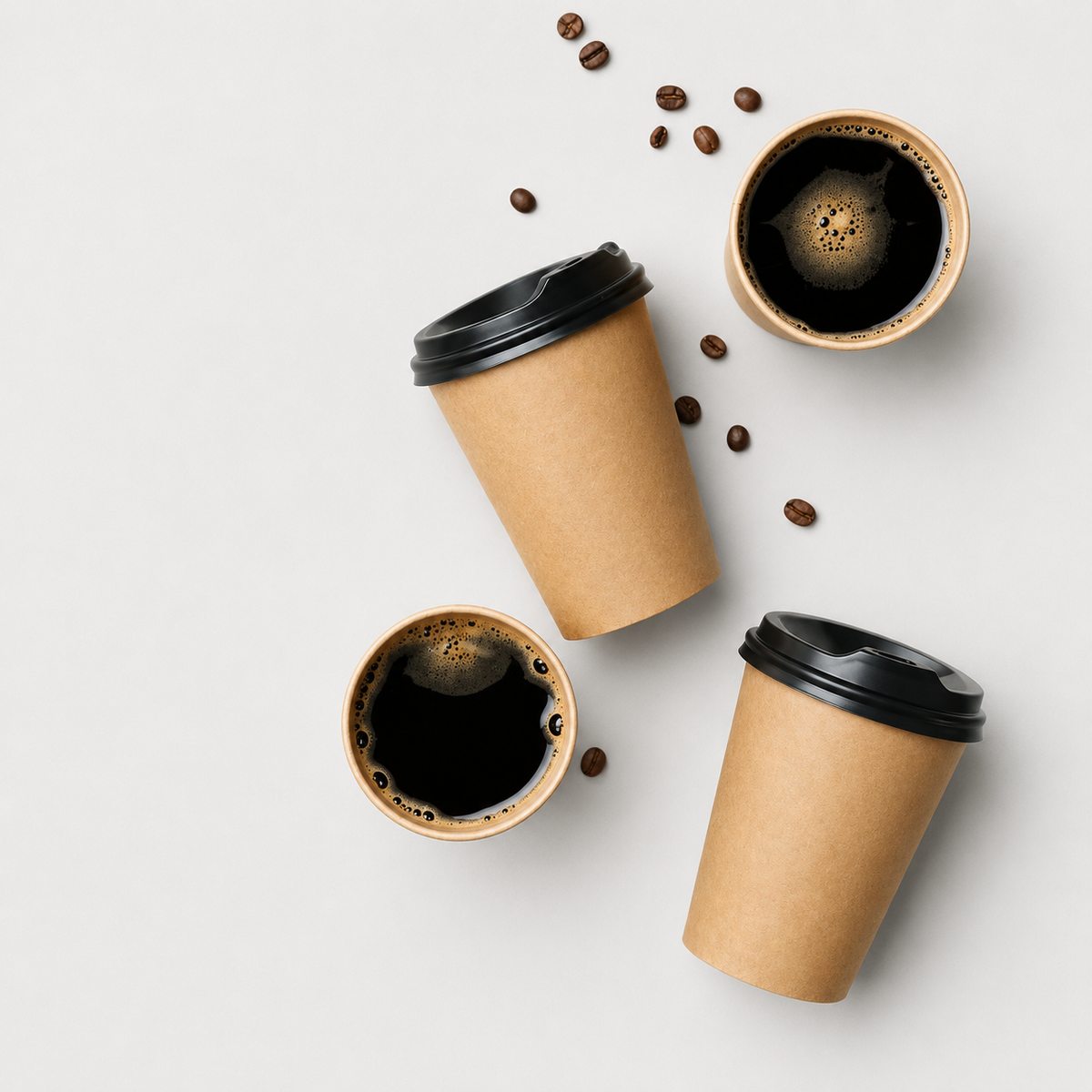 Black PS lid for cardboard cup Ø8 cm - 1000 pcs