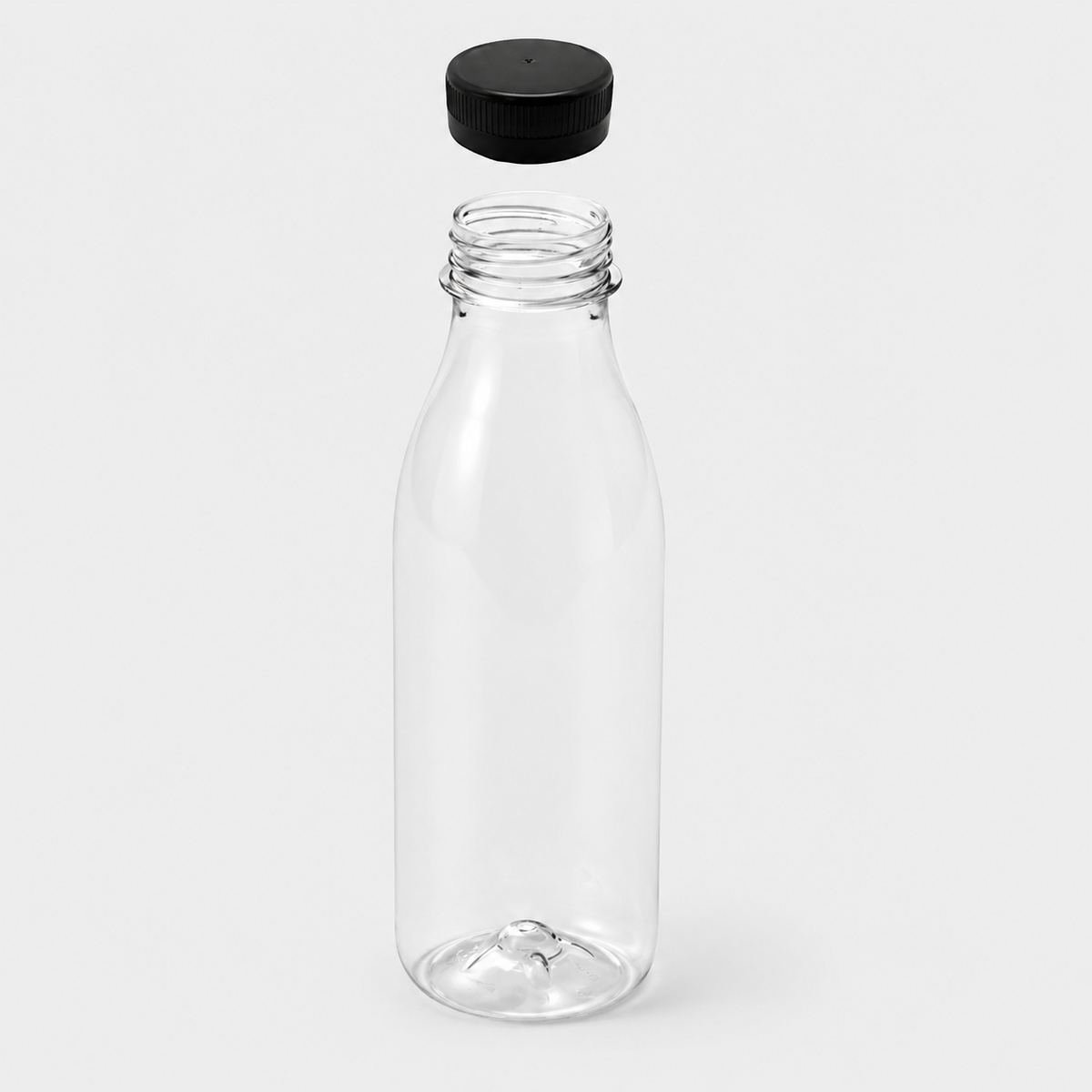 Botella redonda PET con tapón pre-enroscado incluido 250ml - 288 Uds.