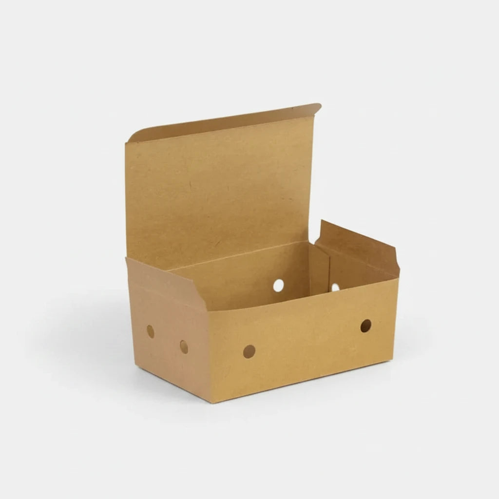 Caja de cartón con ventilación para fritos. 11.4 x 7.3 x 4.5 cm - 500 uds. - Klimer