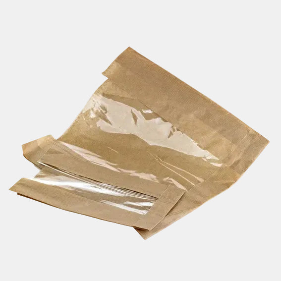 Bolsa kraft con ventana. Varias medidas - 1000 Uds. - Klimer